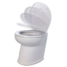Jabsco Deluxe Flush 14" Angled Back 12V Freshwater Electric Marine Toilet w\/Solenoid Valve  Soft Close Lid [58060-3012]