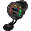 Sea-Dog Round Rainbow Voltmeter w\/USB  USB-C Power Socket [426519-1]