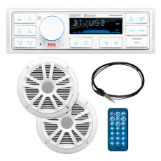 Boss Audio MCK500WB.6 Kit w\/MR500UAB, 2 MR6W Speakers, MRANT10 Antenna,  White Remote [MCK500WB.6]