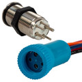 Bluewater 19mm In Rush Push Button Switch - Off\/On Contact - Blue\/Red LED [9057-1113-1]