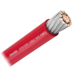 Pacer Red 4\/0 AWG Battery Cable - Sold By The Foot [WUL4\/0RD-FT]
