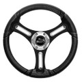 Schmitt Marine Torcello 14" Wheel - 03 Series - Polyurethane Wheel w\/Chrome Spoke Inserts  Cap - Black Brushed Spokes - 3\/4" - Retail Packaging [PU031104-12R]