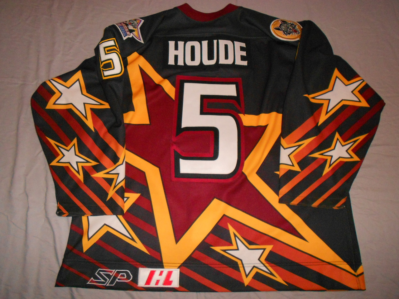 Chicago Wolves 2000-01 Brown Eric Houde Two-Patch All-Star Jersey!! 