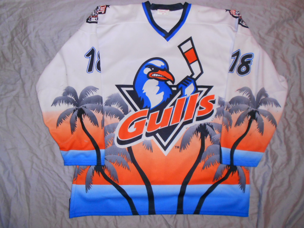 Vintage San Diego Gulls ECHL Minor League Hockey Palm Tree 2003 Jersey -  XXL 2XL
