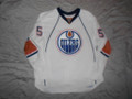 *Edmonton Oilers 2007-08 White Ladislav Smid Set 1 Nice Wear Photomatched!!