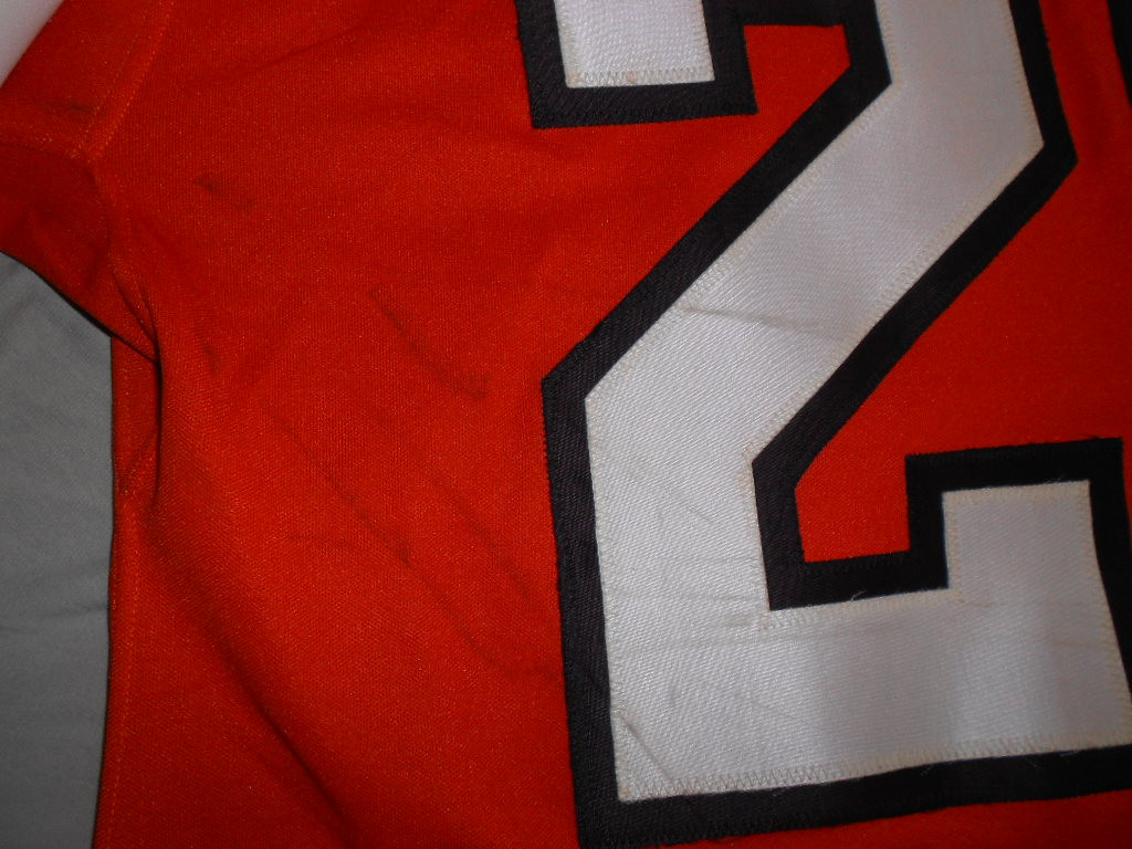 Philadelphia Flyers 1987-88 Orange Nick Fotiu Nice Wear Repairs!! (SOLD) 