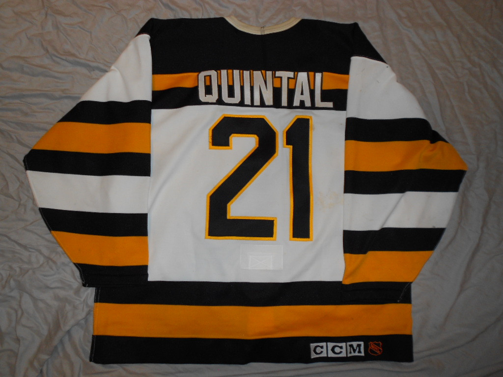 Boston Bruins 1991-92 TBTC Stephane Quintal Great Wear Repairs