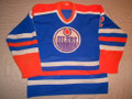 Edmonton Oilers 1984-85 Blue Lee Fogolin Stanley Cup Year Nice Wear Repairs!!