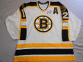Boston Bruins 1995-96 White Adam Oates w/"A" Great Wear Hammered Repairs Photomatched!!