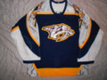 Nashville Predators 2000-01 Navy Cliff Ronning Nice Wear Repairs!!