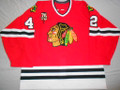 Chicago Blackhawks 2000-01 Red Steve Poapst 75th Patch Nice Wear Repairs!!