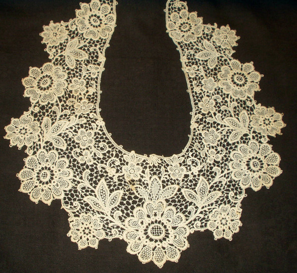 Antique Vintage Schiffli Machine Lace Victorian Edwardian Dress Collar