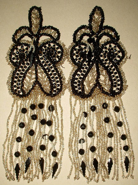 Antique Edwardian 1920's French Beaded Dress Embellishment Trim