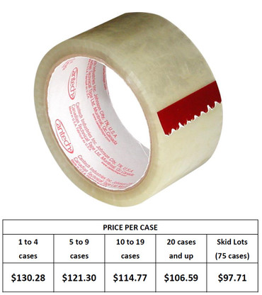 Cantech 235 2 mil Clear Carton Sealing Tape, 2" x 110 yard