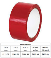 Red Colored Carton Sealing Tape, 2" x 110 yard