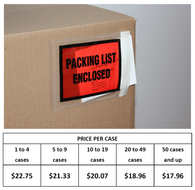 4.5" x 6" Packing List Envelopes, "Packing List Enclosed", Full Face