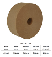 72mm x 450' Water Activated Reinforced Paper Tape, H-20