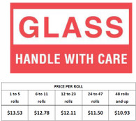 "Glass Handle With Care", 3" x 5" Label, 500 labels/roll