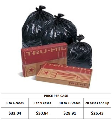CLPTM33 - 15" x 9" x 32" Industrial Strength True-Mil .9 mil Black Can Liner