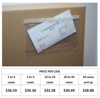 10.75" x 6.75" Packing List Envelopes, CLEAR