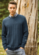 Cleckheaton Superfine Merino Knitting Pattern - Mens Textured Jumper (462)