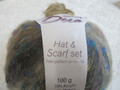 WENDY DUO HAT AND SCARF YARN,1 BALL GREY BLUE MIX,100GR,NO 2596,PATTERN INCLUDED