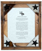 Rodeo Cowboy Prayer Framed in 8 x 10 Rustic Pine Frame.