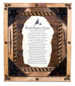 Framed Barrel Racers Prayer with Cowhide Back