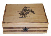 Bull Rider Handmade Jewelry Box - Faux Leather Lined