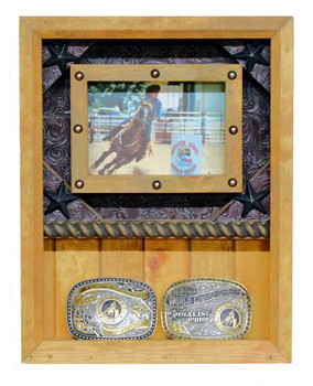 This 2 Buckle Display makes a great Rodeo Award or Barrel Race Award
