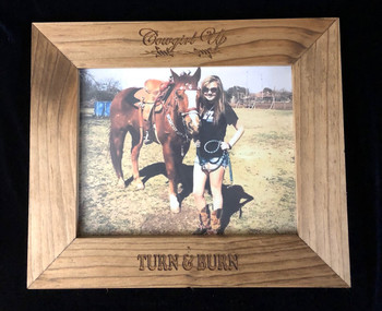 Cowgirl Up 8x10 Rustic Picture Frame