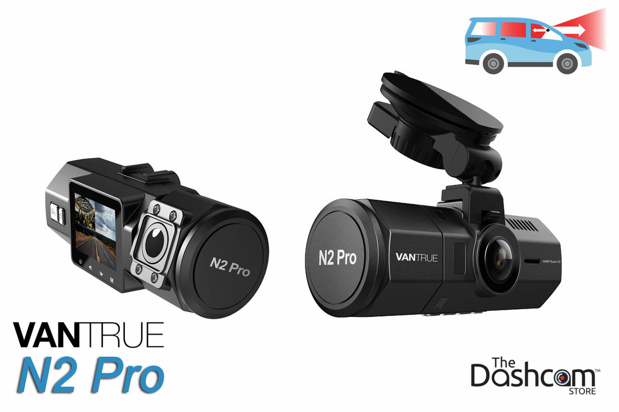 Vantrue N2 Pro Dual Lens 1080p Night-vision Dash Cam | for Front + Inside Video and Audio Recording