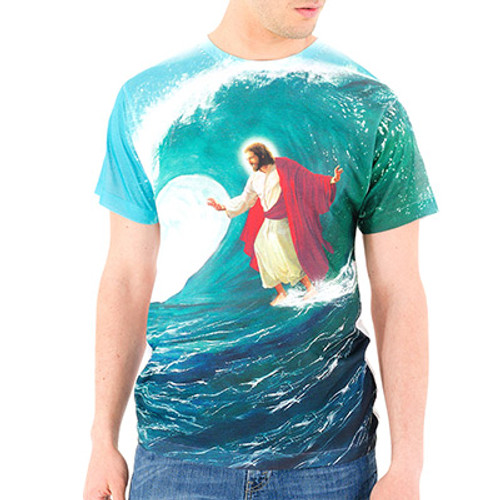 Surfs Up Jesus Men's Sublimated T-Shirt