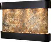 Adagio Sunrise Springs Brown Marble & Round Blackened Copper Frame Wall Fountain