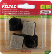 Madico 11/16" Angled Square Black Fused Felt Insertion Glides (4 pack)