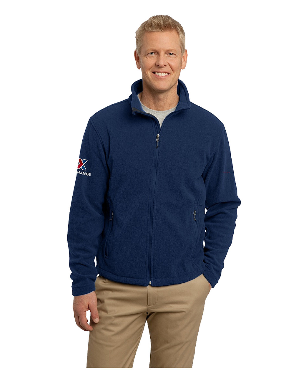 POLAR FLEECE JACKET - MENS - Navy with sleeve XEX logos - AAFES