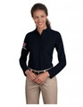 Retail ASSOCIATE LONG Sleeve POLO - LADIES - Navy w/sleeve XEX logos