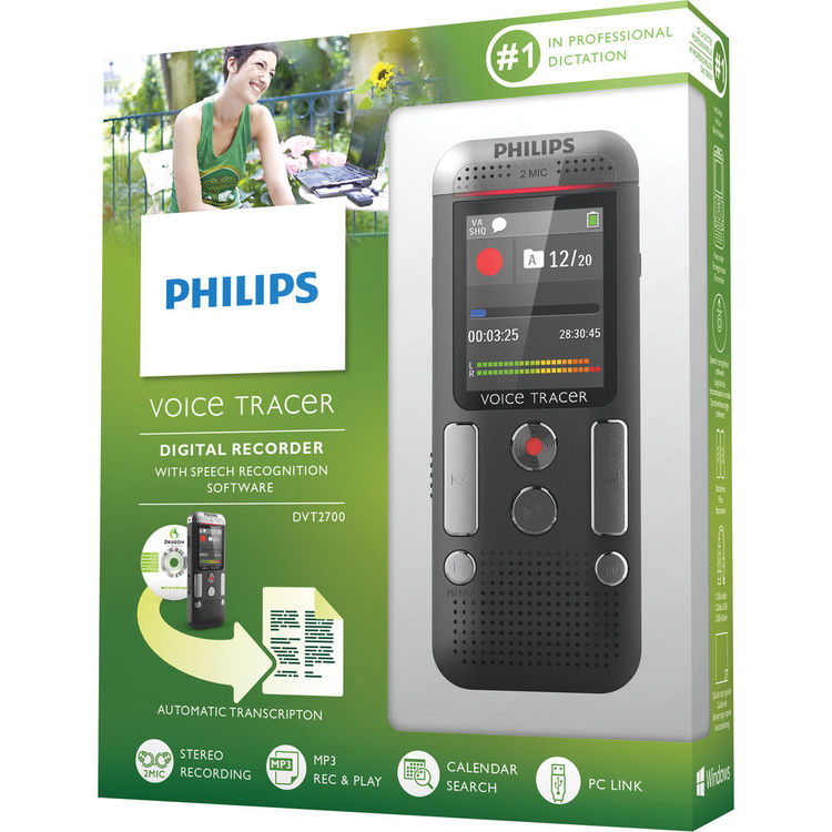 Philips DVT2700 Voice Tracer Digital Recorder with Dragon NaturallySpeaking Software