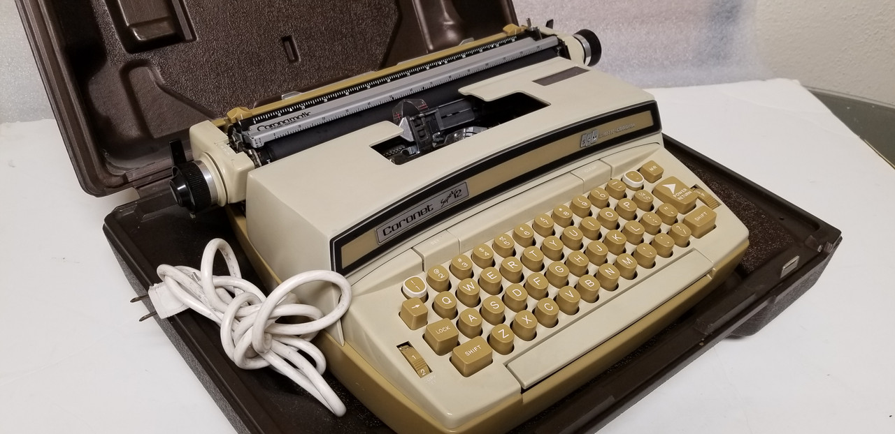 Smith Corona Coronet Super 12 Coronamatic outlets Typewriter Tan w/ Case - Needs Work