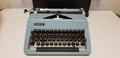 Vintage Facit Light Blue Manual Portable Typewriter with Case