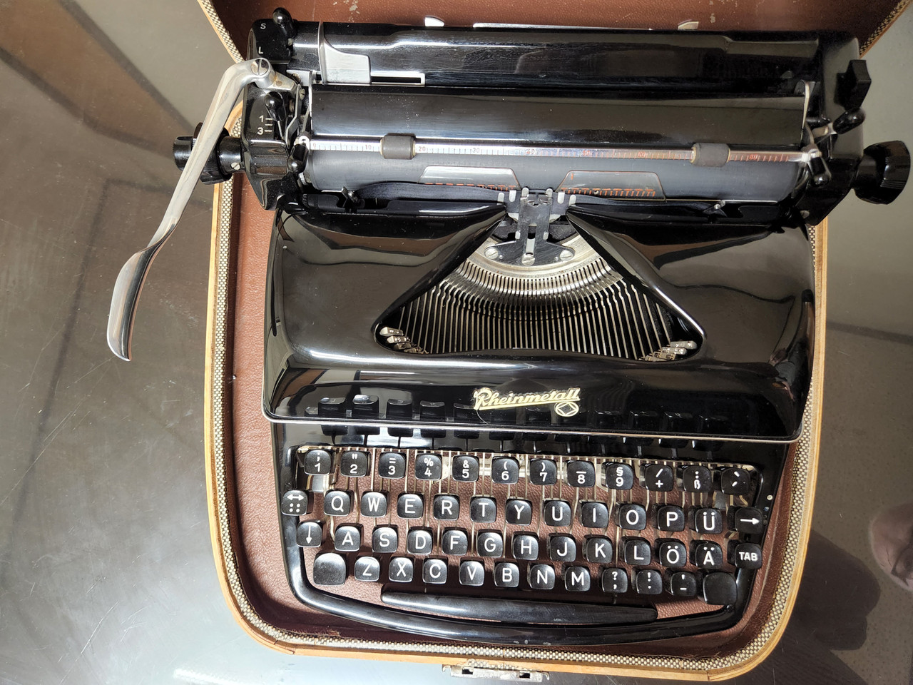 Vintage Rheinmetall S Manual Portable with Wood Case