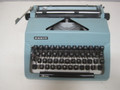 Vintage Facit Blue Manual Portable Typewriter with Case