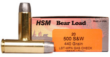 HSM 500 S&W  440gr Bear Load Ammo - 20 Rounds