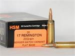 HSM 17 Remington  25gr FB Ammo - 20 Rounds