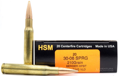HSM 30-06 Springfield 210gr VLD Ammo - 20 Rounds