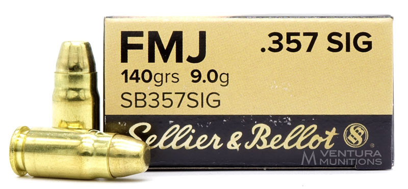 Sellier & Bellot 357 SIG 140gr FMJ Ammo For Sale | Ventura Munitions