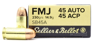 Sellier & Bellot 45 ACP 230gr FMJ Ammo - 50 rounds