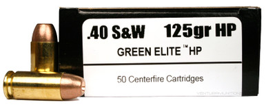 International Cartridge 40 S&W 125gr Green Elite HP Duty Frangible Ammo - 50 Rounds