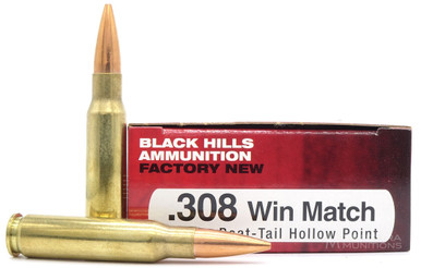 Black Hills 308 Winchester Match 168gr HP Ammo - 20 Rounds