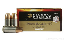 Federal Premium Law Enforcement 9mm 124gr +P LE HST - 50 Rounds